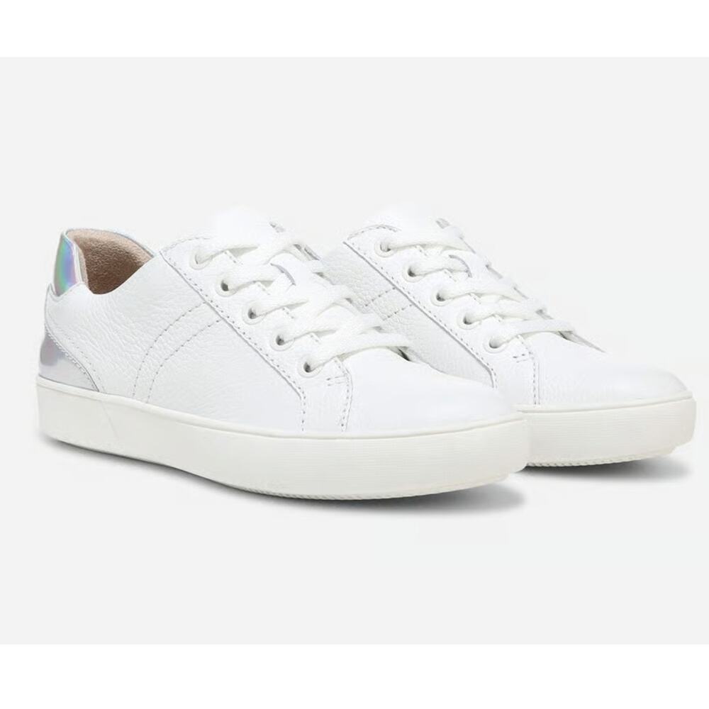 Naturalizer Women's Morrison Casual Sneakers Size 9 M White Silver Leather NIB